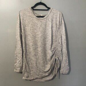 Ann Taylor LOFT Light Gray Top Long Sleeves - Large